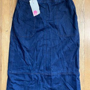 Bodin skirt NWT Sz 6 dark blue denim with back zipper